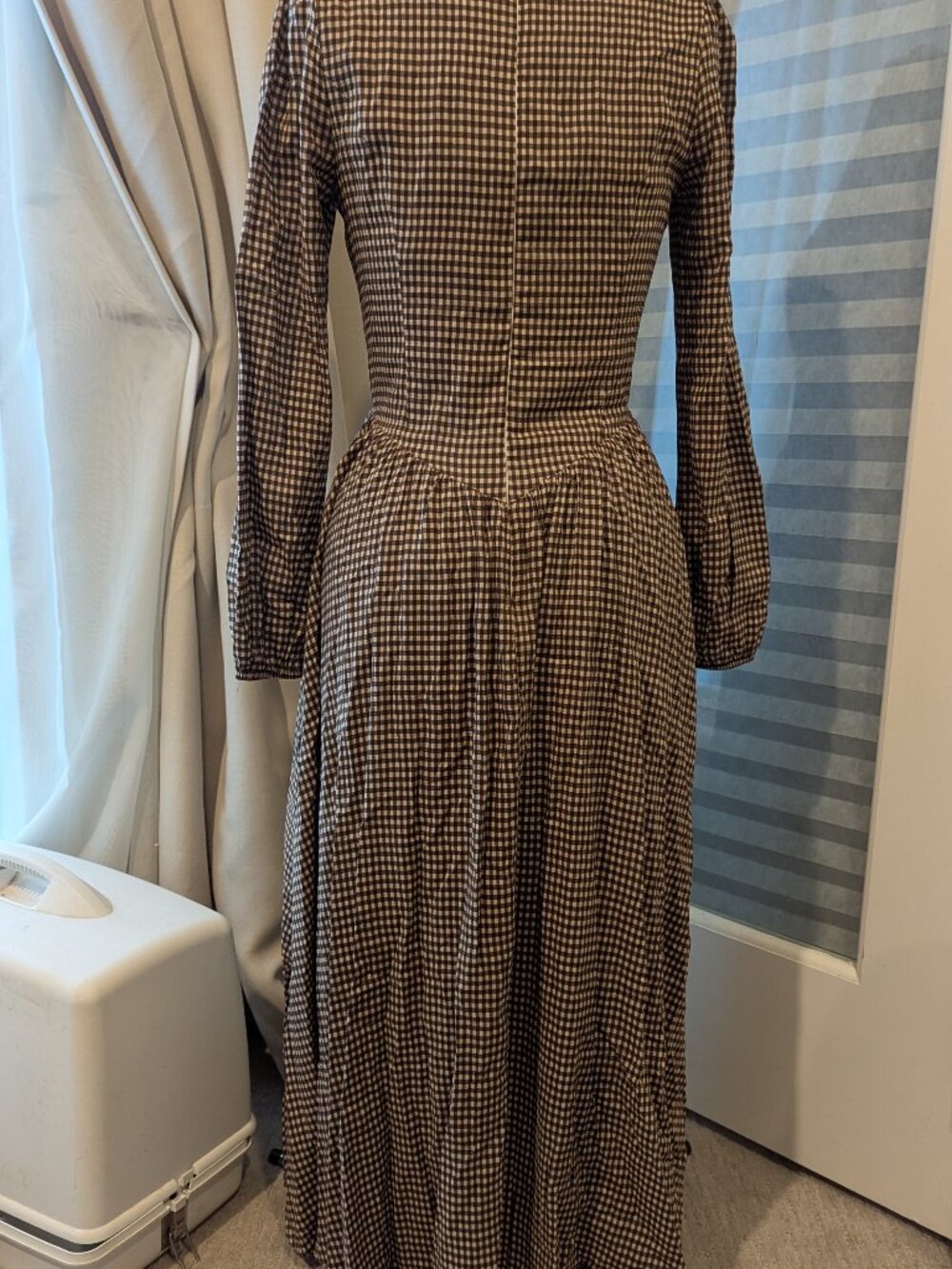 NEW NWT Reformation Oria Gingham Long Sleeve Cotton Maxi Dress - Picture 4 of 7